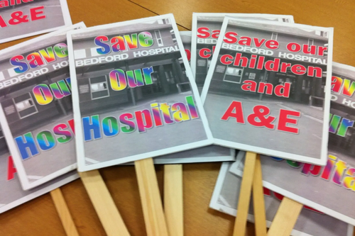 Save Bedford Hospital Placards