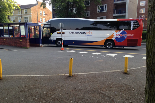 Rail Replacement Bus at Bedford Station