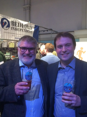 Mayor Dave Hodgson and Cllr Henry Vann at Bedford Beer Festival