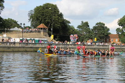 Dragoon Boat Racing at the Bedford River Festival