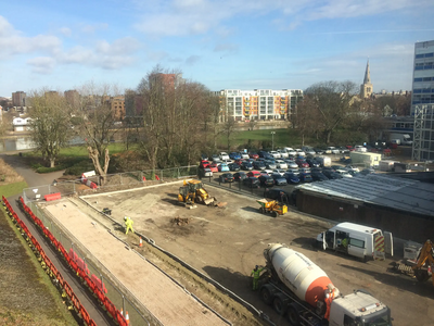 St Mary's Car Park in Bedford, During Construction