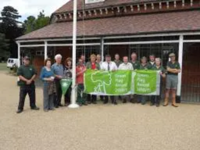 Mayor with Staff and Volunteers of Parks and Nature reserve to mark Green Flag, Pennant Awards