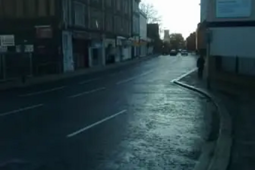 St Mary's Street in Bedford, following the emergency works to rebuild the road