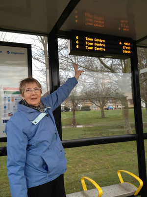 Cllr Wendy Rider Bus Stop Real Time