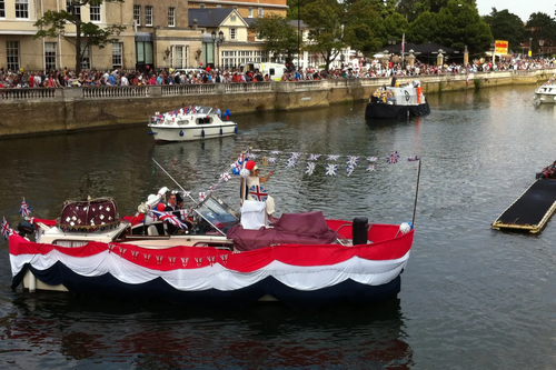 Boats in the Parade at the Bedford River Festival