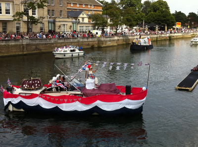 Boats in the Parade at the Bedford River Festival