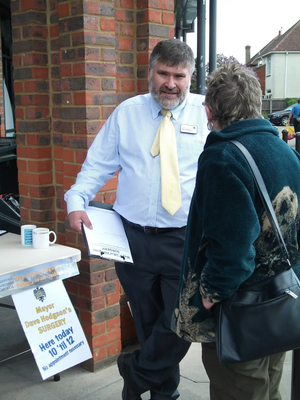 Dave Hodgson at a supermarket surgery