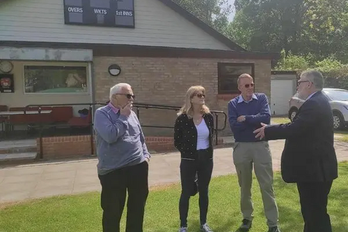 Mayor Dave Hodgson visits Harrold Playing Fields Pavilion works