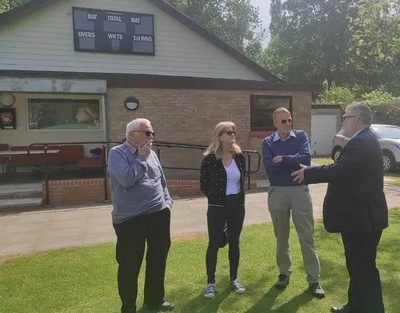 Mayor Dave Hodgson visits Harrold Playing Fields Pavilion works