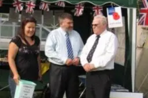 Dave Hodgson chatting at the British Legion stand at the Cotton End Village Show