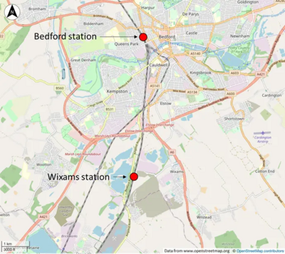 Wixams Station Map