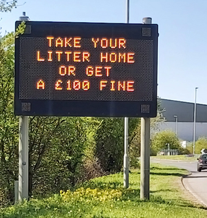 Roadside fine notice