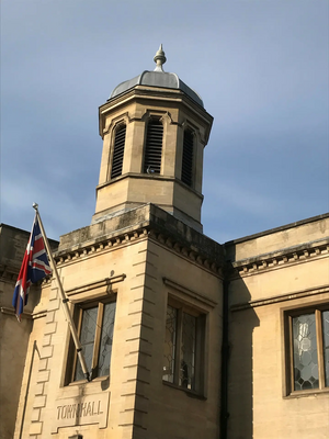 VE Day 75 Flag at the Old Town Hall