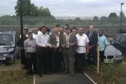 Mayor Dave Hodgson ribbon cutting at Havelock St Car Park