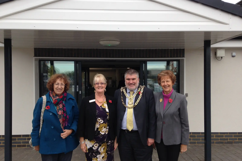 Putnoe Ward Councillor Rosemary Bootiman, Practice Manager Janice Potter, Mayor Dave Hodgson and Goldington Ward Councillor Sylvia Gillard at Church Lane Medical Centre Opening