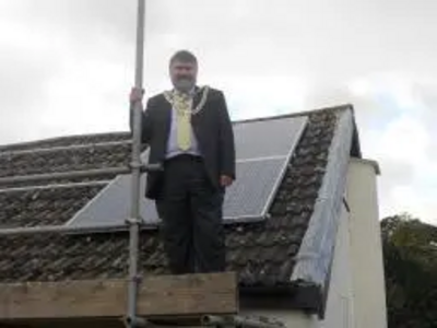 Dave Hodgson with solar panel