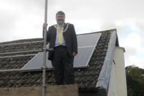 Dave Hodgson with solar panel