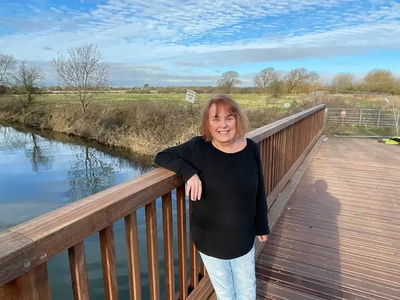 Linda Jack at Kempston Mill Weir Bridge