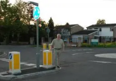 Cllr Charles Royden with Tyne Crescent Bollards