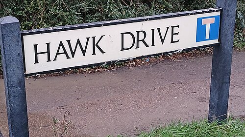 Road sign Hawk Drive