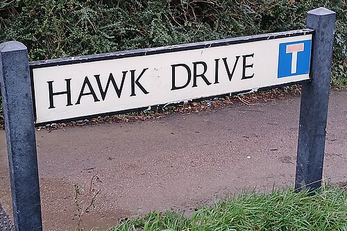 Road sign Hawk Drive