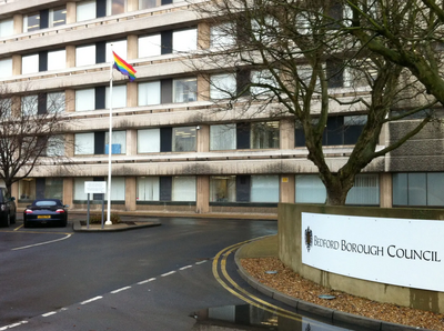 Rainbow Flag Outside Borough Hall