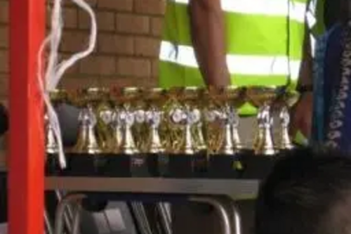 A table of awards at the Shaheedi Annual Games