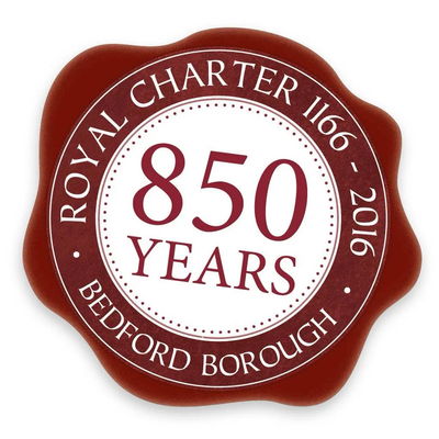 Bedford's Royal Charter 850th Anniversary Logo