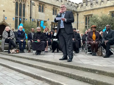 Mayor Dave Hodgson speaking at the Bedford Street Iftar - April 2022